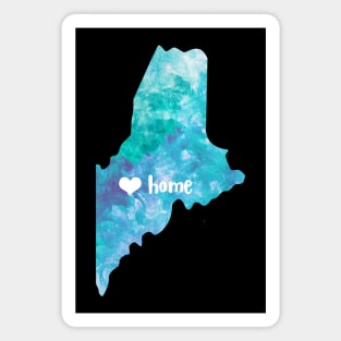 Maine Usa Map Watercolor Watercolour blue Magnet